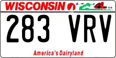 WI license plate 283VRV