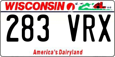 WI license plate 283VRX