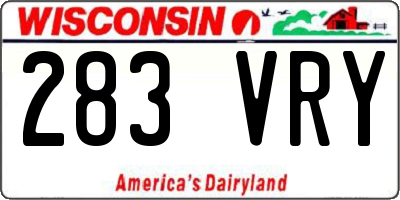 WI license plate 283VRY