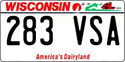 WI license plate 283VSA