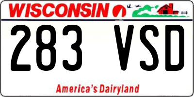 WI license plate 283VSD