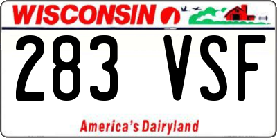 WI license plate 283VSF