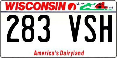 WI license plate 283VSH