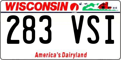 WI license plate 283VSI