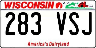 WI license plate 283VSJ