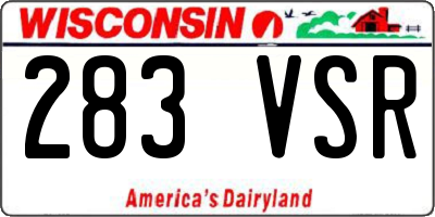 WI license plate 283VSR