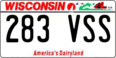 WI license plate 283VSS