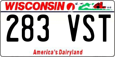 WI license plate 283VST
