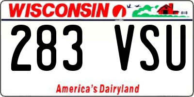 WI license plate 283VSU
