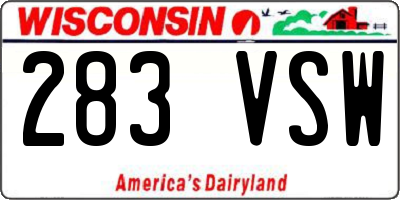 WI license plate 283VSW