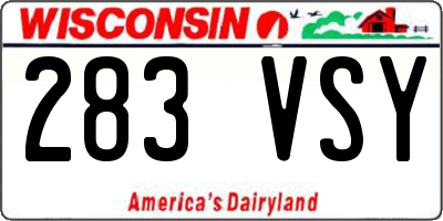 WI license plate 283VSY