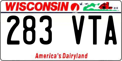 WI license plate 283VTA