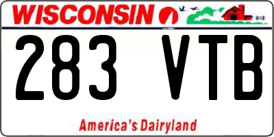 WI license plate 283VTB