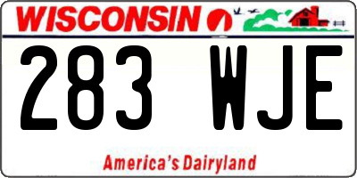 WI license plate 283WJE