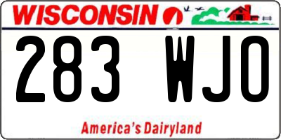 WI license plate 283WJO
