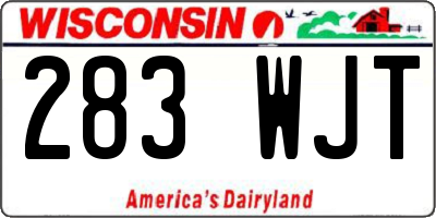 WI license plate 283WJT