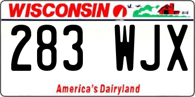 WI license plate 283WJX