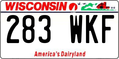 WI license plate 283WKF