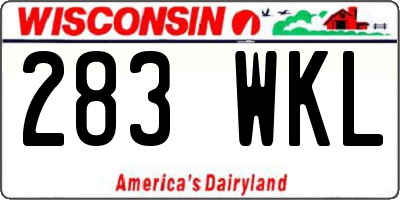 WI license plate 283WKL