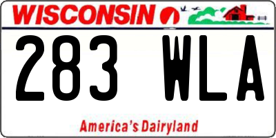 WI license plate 283WLA