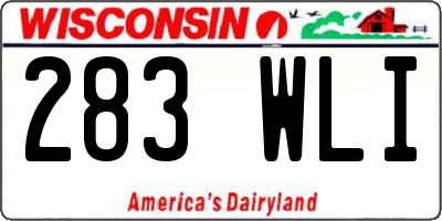 WI license plate 283WLI