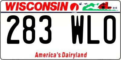 WI license plate 283WLO