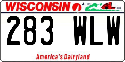 WI license plate 283WLW