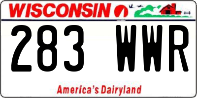 WI license plate 283WWR