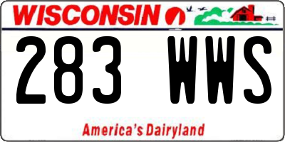 WI license plate 283WWS