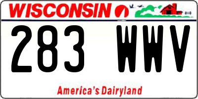 WI license plate 283WWV
