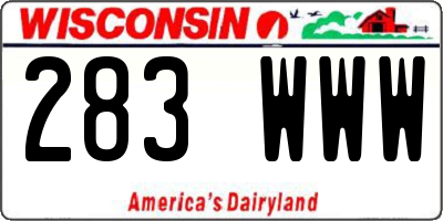 WI license plate 283WWW