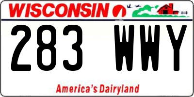 WI license plate 283WWY