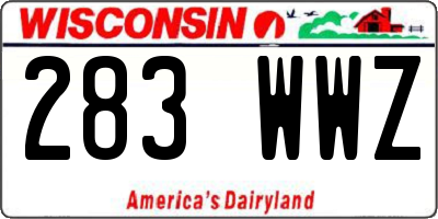 WI license plate 283WWZ