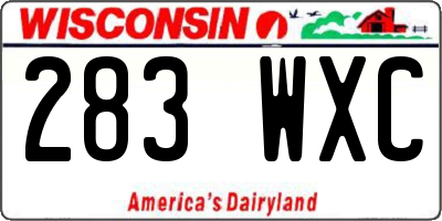WI license plate 283WXC