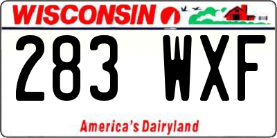 WI license plate 283WXF