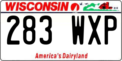 WI license plate 283WXP