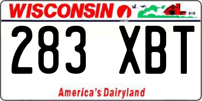 WI license plate 283XBT