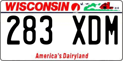 WI license plate 283XDM
