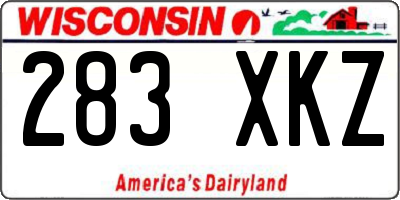 WI license plate 283XKZ