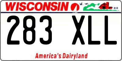 WI license plate 283XLL