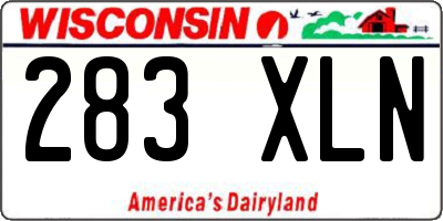 WI license plate 283XLN