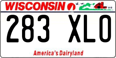 WI license plate 283XLO