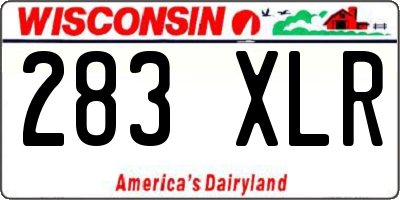 WI license plate 283XLR