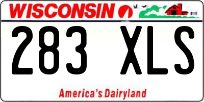 WI license plate 283XLS