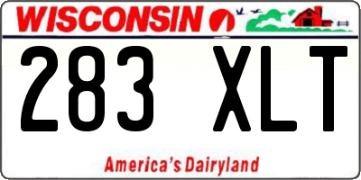 WI license plate 283XLT