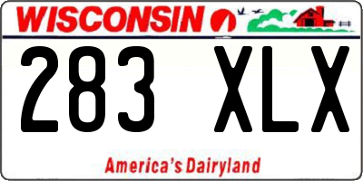 WI license plate 283XLX