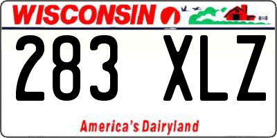 WI license plate 283XLZ