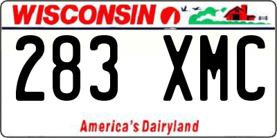 WI license plate 283XMC