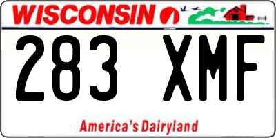 WI license plate 283XMF