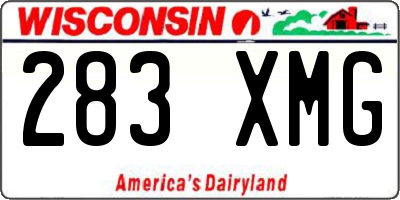 WI license plate 283XMG